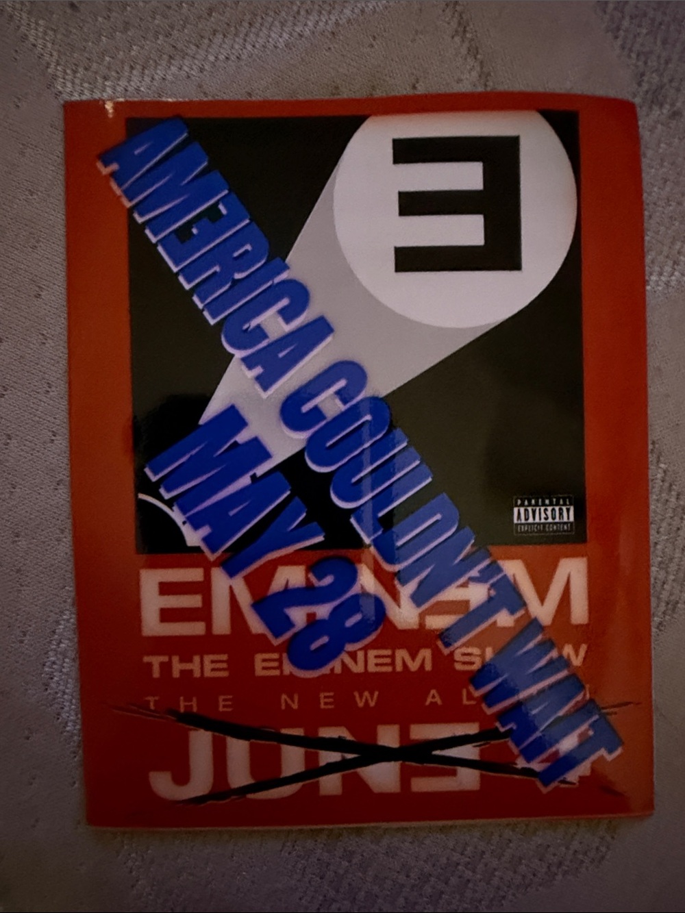 Vintage Promo sticker The Eminem Show, featuring the "America Couldn’t wait “ 02